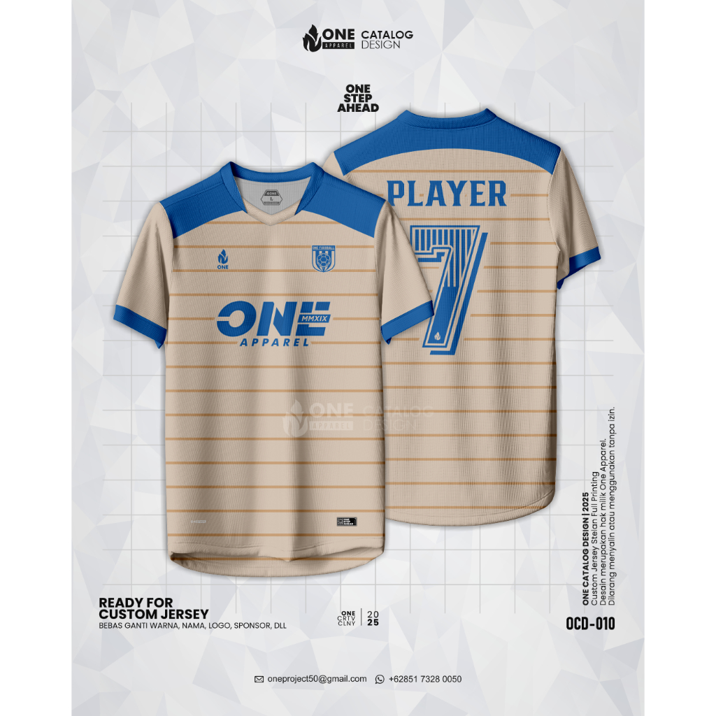 ONE APPAREL - CUSTOM JERSEY STELAN FULL PRINTING - FUTSAL, SEPAKBOLA, VOLI, BASKET - FREE DESAIN