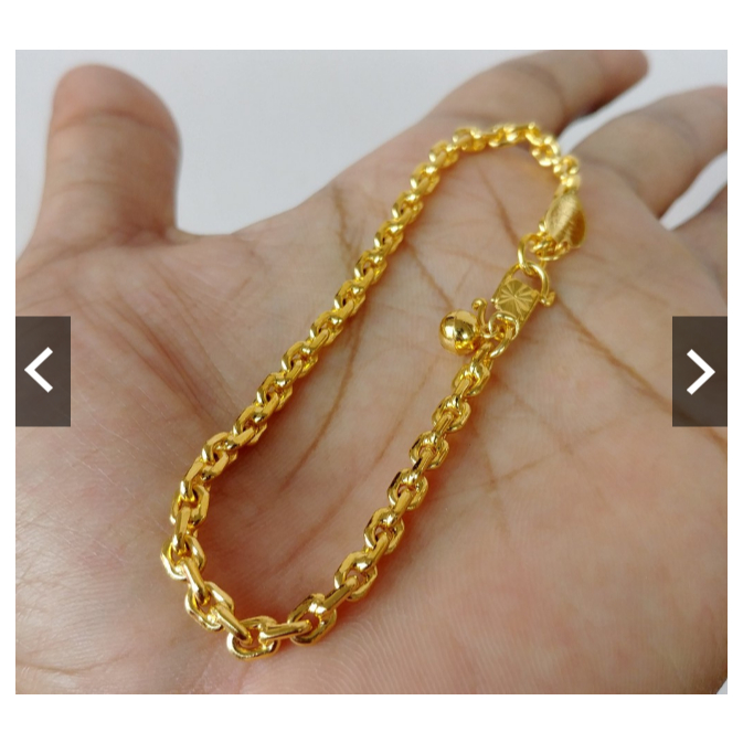 Gelang Rantai Nori Lapis Emas 24k