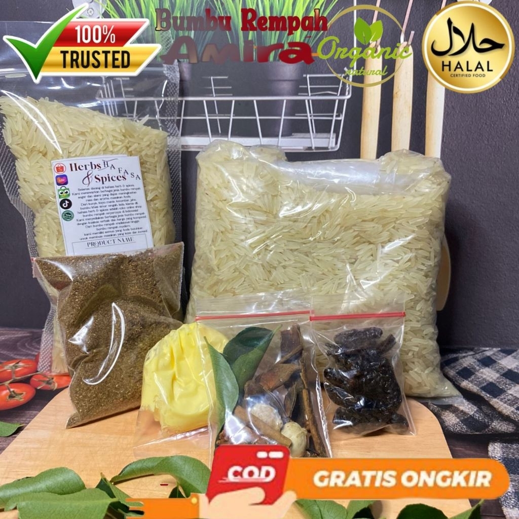 

paket Beras Basmati 1kg plus Bumbu Dan Rempak Komplit