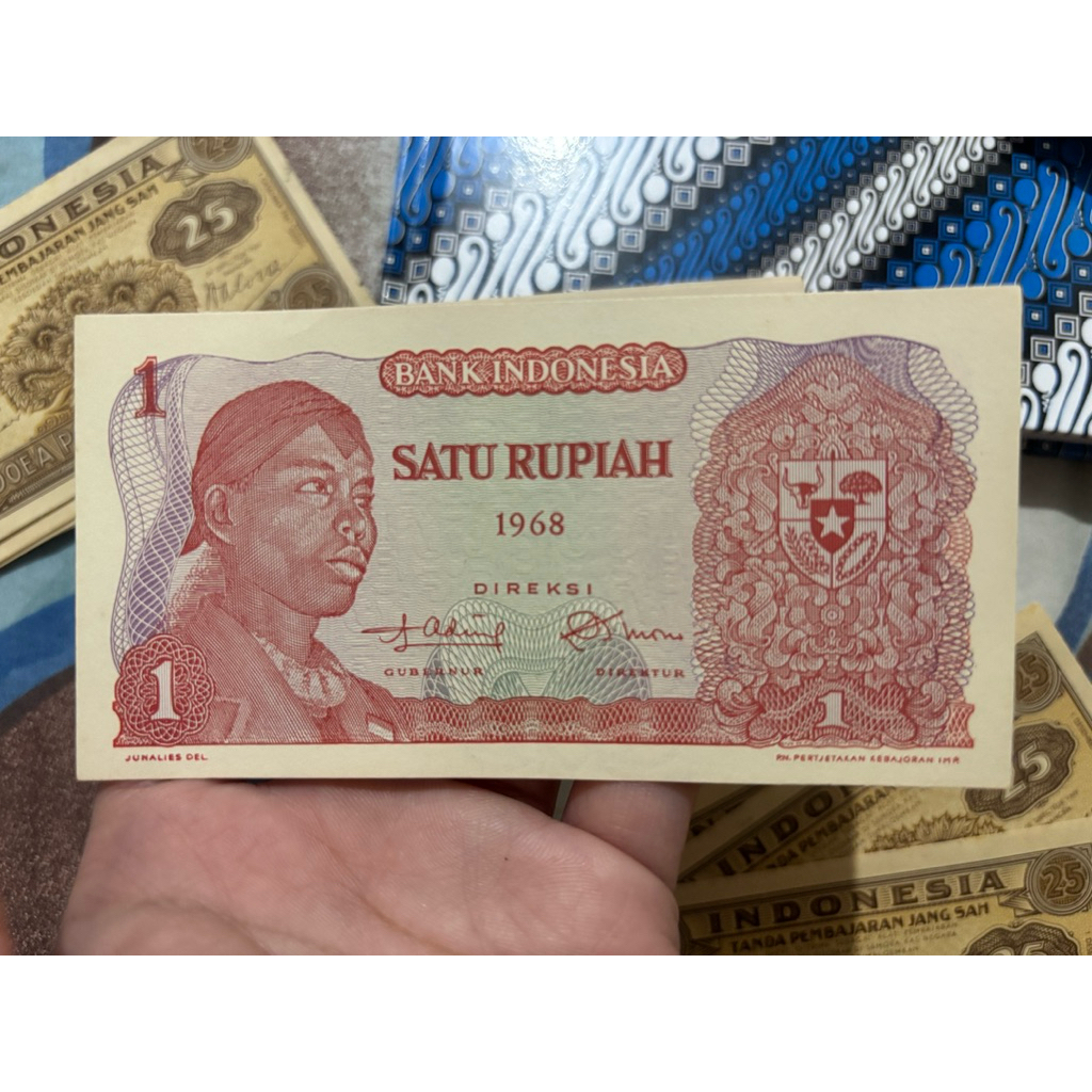 UANG KUNO UANG LAMA 1 SATU RUPIAH TAHUN 1968 SERI SUDIRMAN
