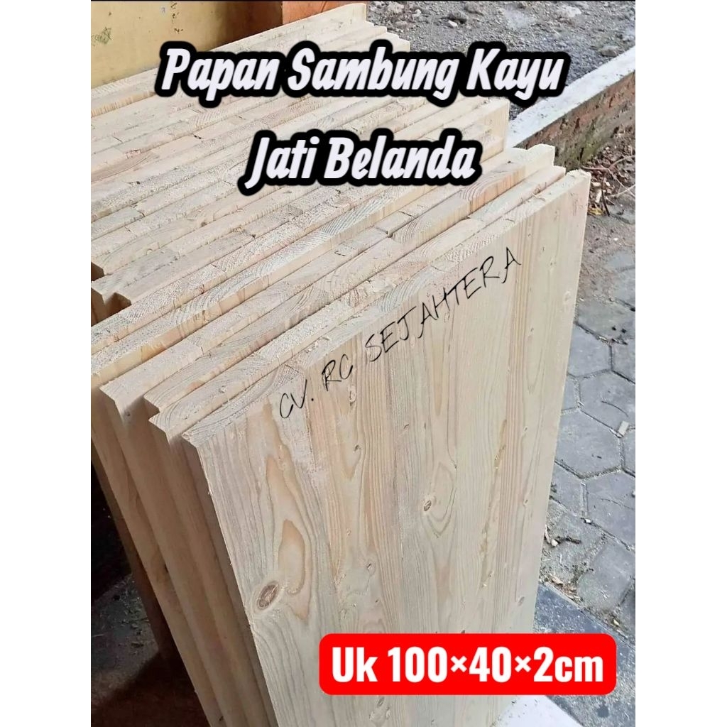 Papan Ambalan Kayu Jati Belanda finishing glossy 100×40×2cm