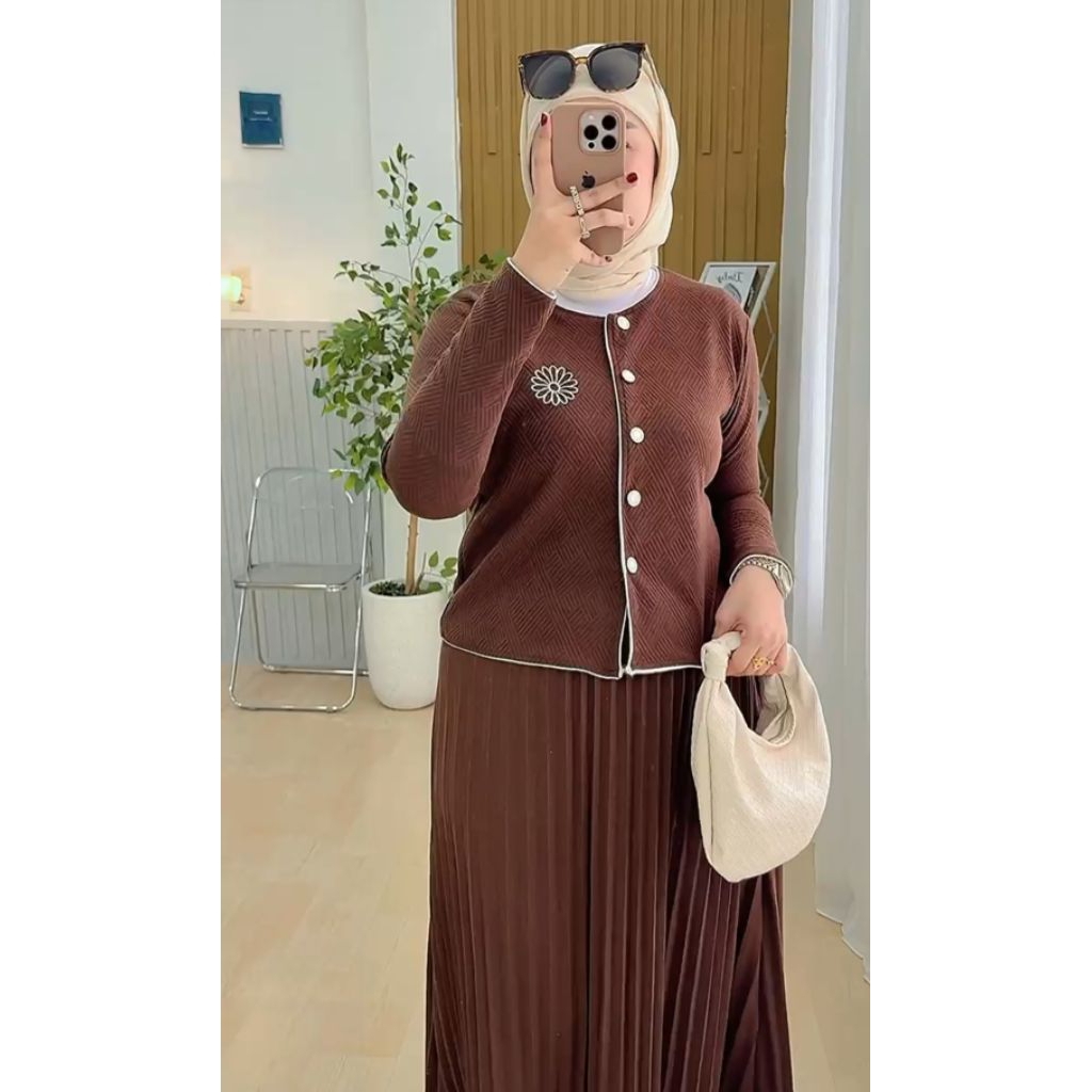 setrok plisket atasan busui kaos knit rajut import bordir