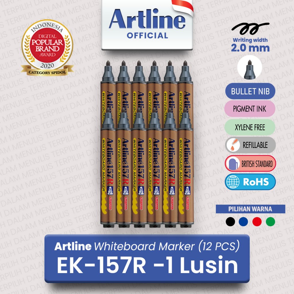 

(LIVE) (1 LUSIN) ARTLINE Spidol Whiteboard Marker EK-157R