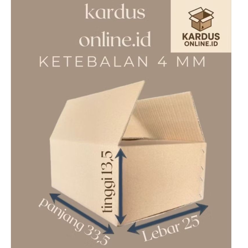

Kardus packing Uk 33,5x25x13,5 3ply (4mm)