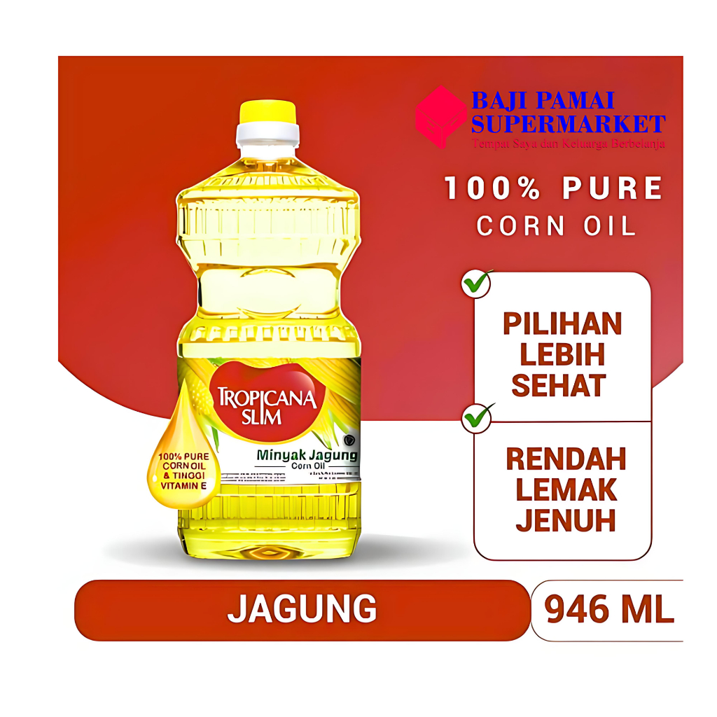 

Tropicana Slim Minyak Jagung 946ml - 100% Pure Corn Oil