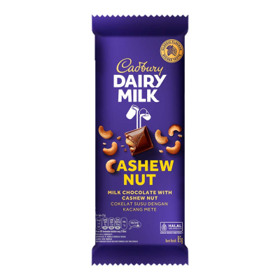

[oddsolshop] pekanbaru/Cadbury Dairy Milk 85GR Cashew Nut Chocolate Cokelat Susu Kacang Mete Coklat