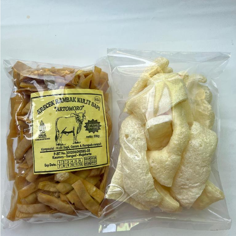 Kerupuk Kulit Sapi 1/2 Kg / 500 Grm / Krecek Rambak Kulit Sapi / Jangek Mentah / Kerupuk Dorokdok Me