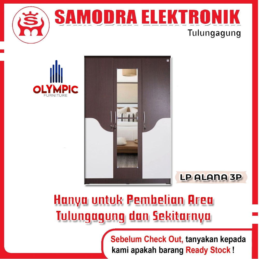 Almari Pakaian Olympic LP  ALORA 3P– Modern Minimalis 3 Pintu | Lemari Pakaian | Lemari 3 Pintu | Le