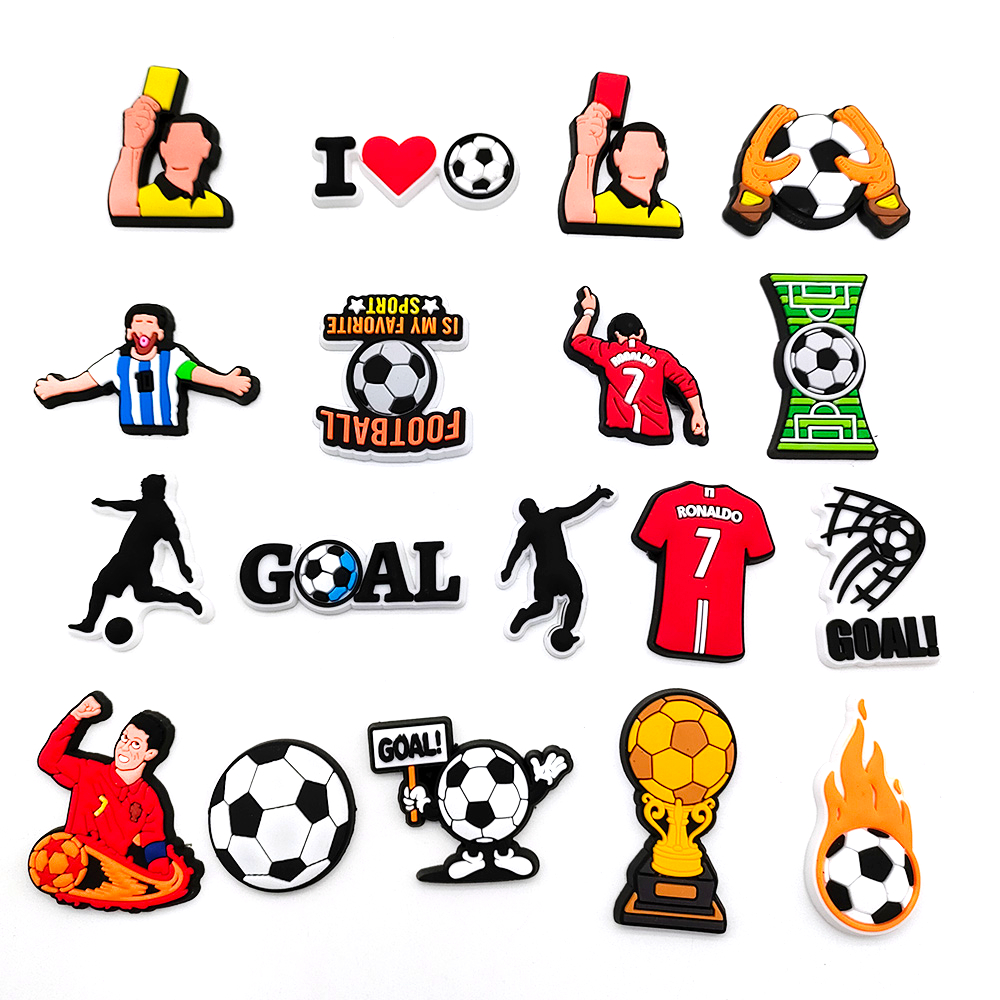 Laris 1 Buah Jimat Buaya Bintang Sepak Bola DIY Kartun Bakiak Olahraga Aksesori Sepatu Sandal Pas Pi