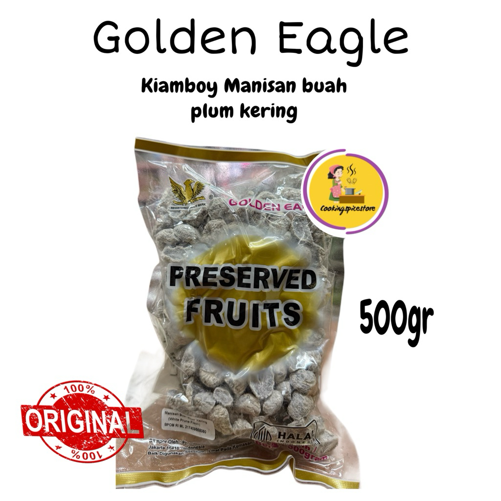 

Manisan buah plum kering kiamboy potong golden eagle preserved fruits 500gr