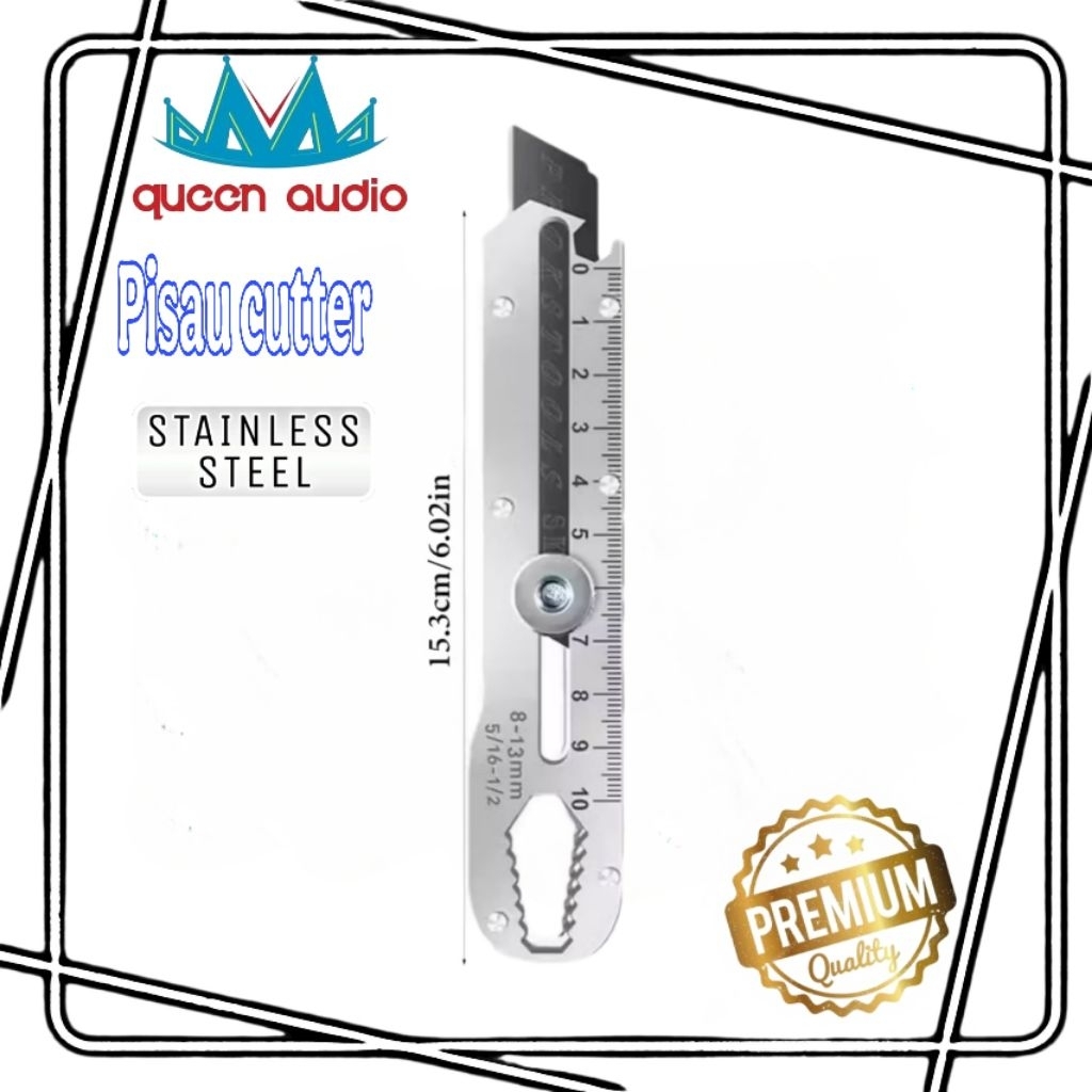 

Pisau Cutter Stainless Besi 9in1 Cutter Stainless Pemotong Kertas Tajam Anti Karat