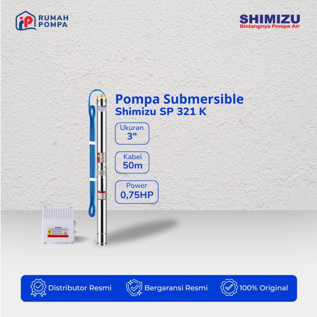 POMPA SUBMERSIBLE  0.75HP SHIMIZU SP 321 K ORIGINAL