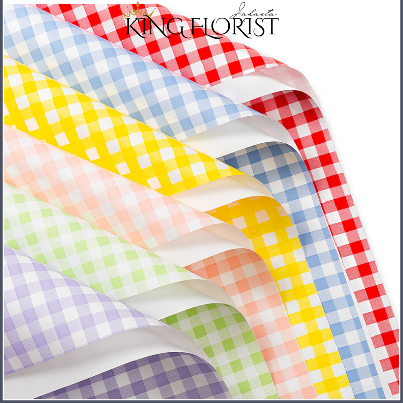 

Kertas Buket Taplak Cellophane Ecer Lembaran Bunga Wrapping Paper Square Pattern Motif Kotak 6012