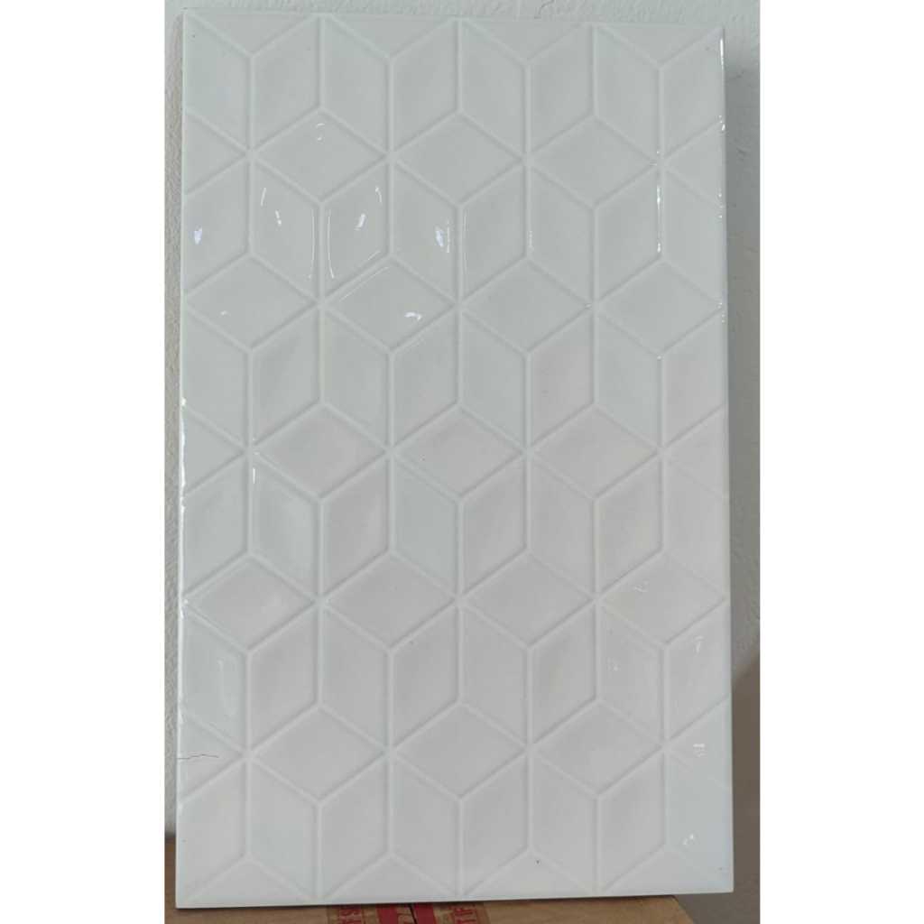 Keramik dinding platinum beatrix basic 25x40 emboss glossy keramik dinding 25x40 keramik putih polos
