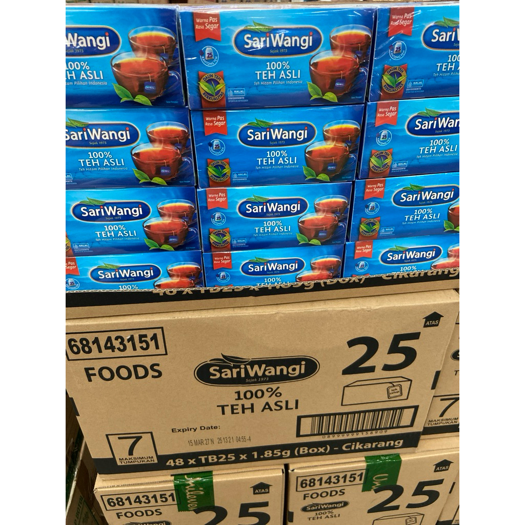 

Teh celup asli sari wangi box 25x1,85g kemasan 1 dus
