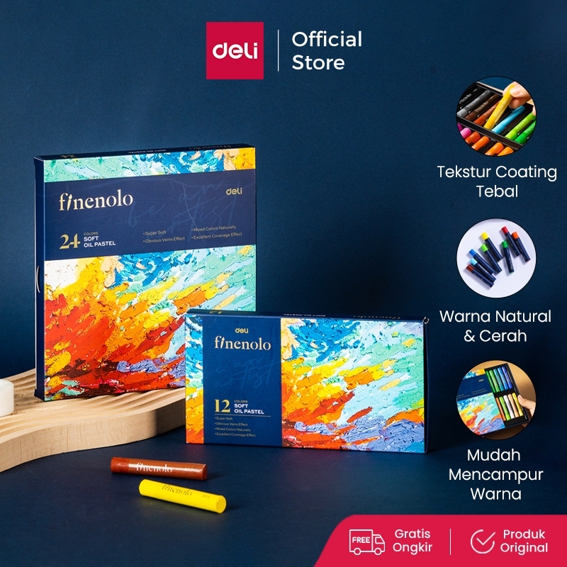 

Deli Finenolo Artist Oil Pastel 24 Warna Krayon Minyak Profesional Tekstur Halus Warna Cerah EC212