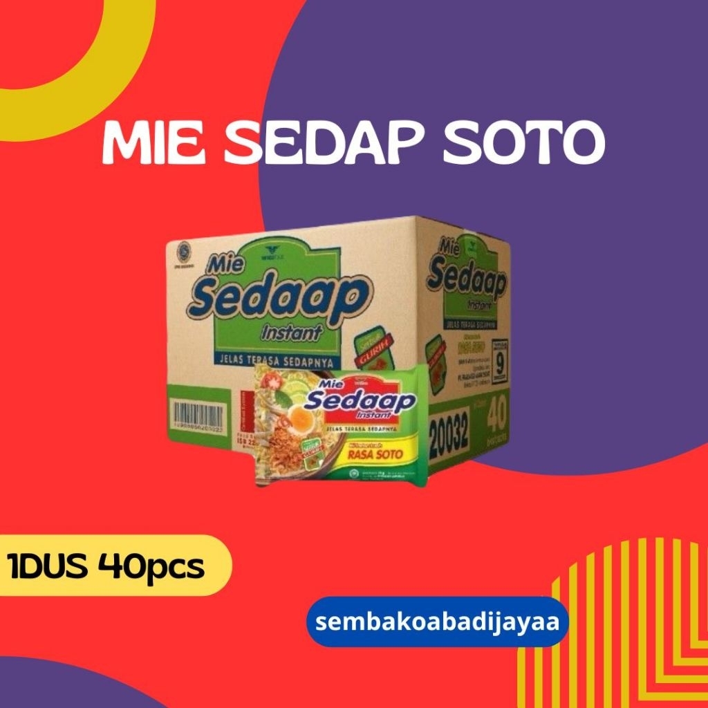 

Mie sedap soto 1dus 40pcs, promo diskon