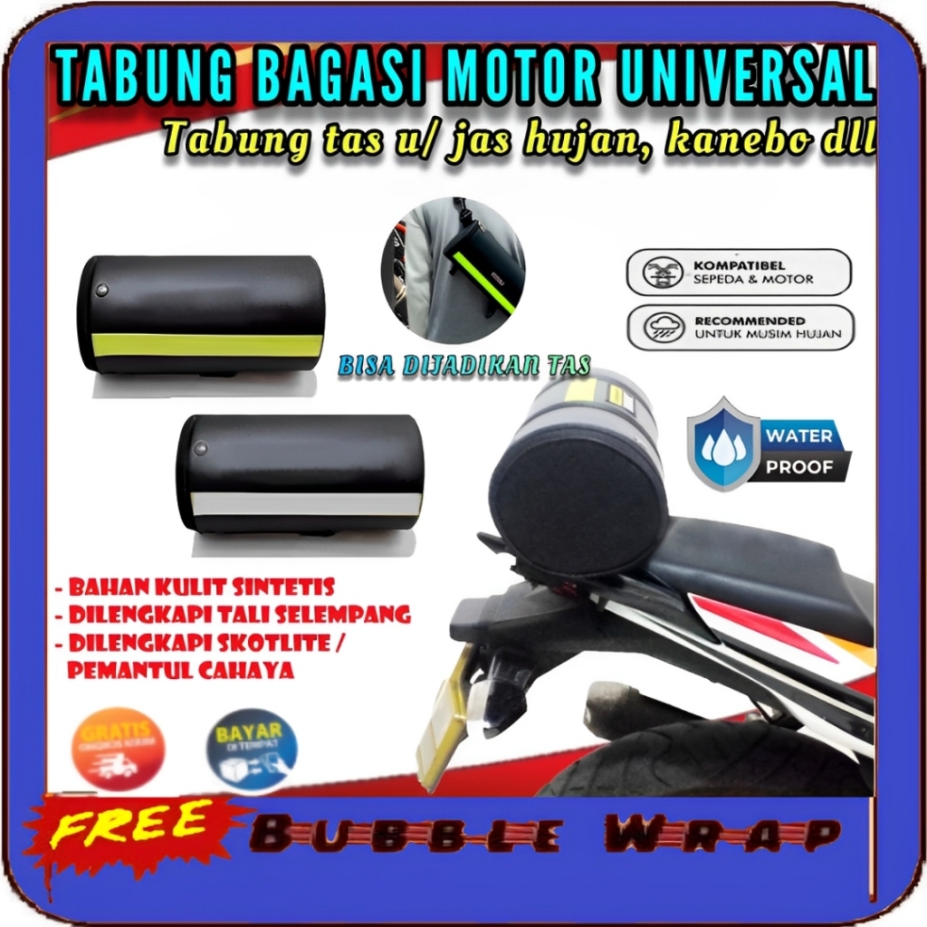 Tabung Bagasi tas serba guna jumbo untuk Jas Hujan  Motor Touring Tour Biker Tas Tabung Motor Univer
