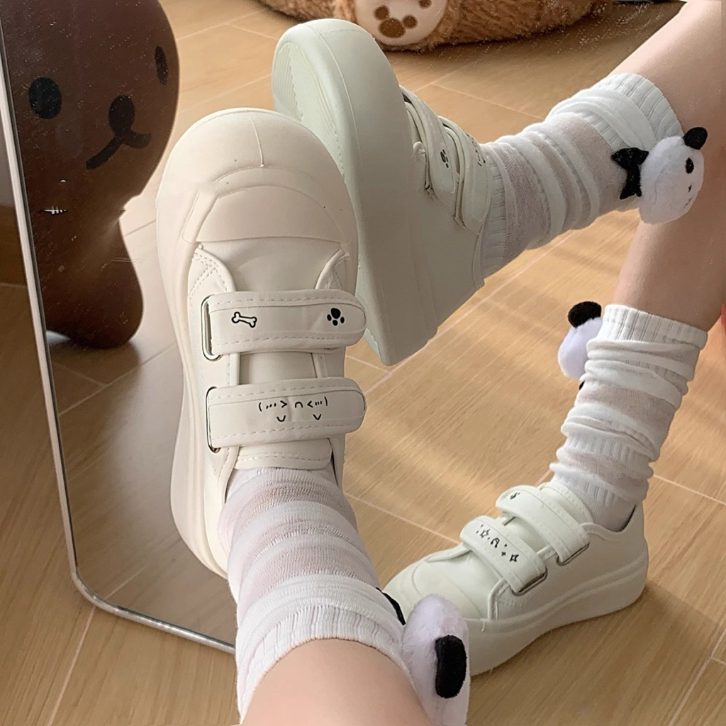 MV25 Sepatu Wanita Kets Tanpa Tali Sepatu Casual Sepatu Sport Terbaru White