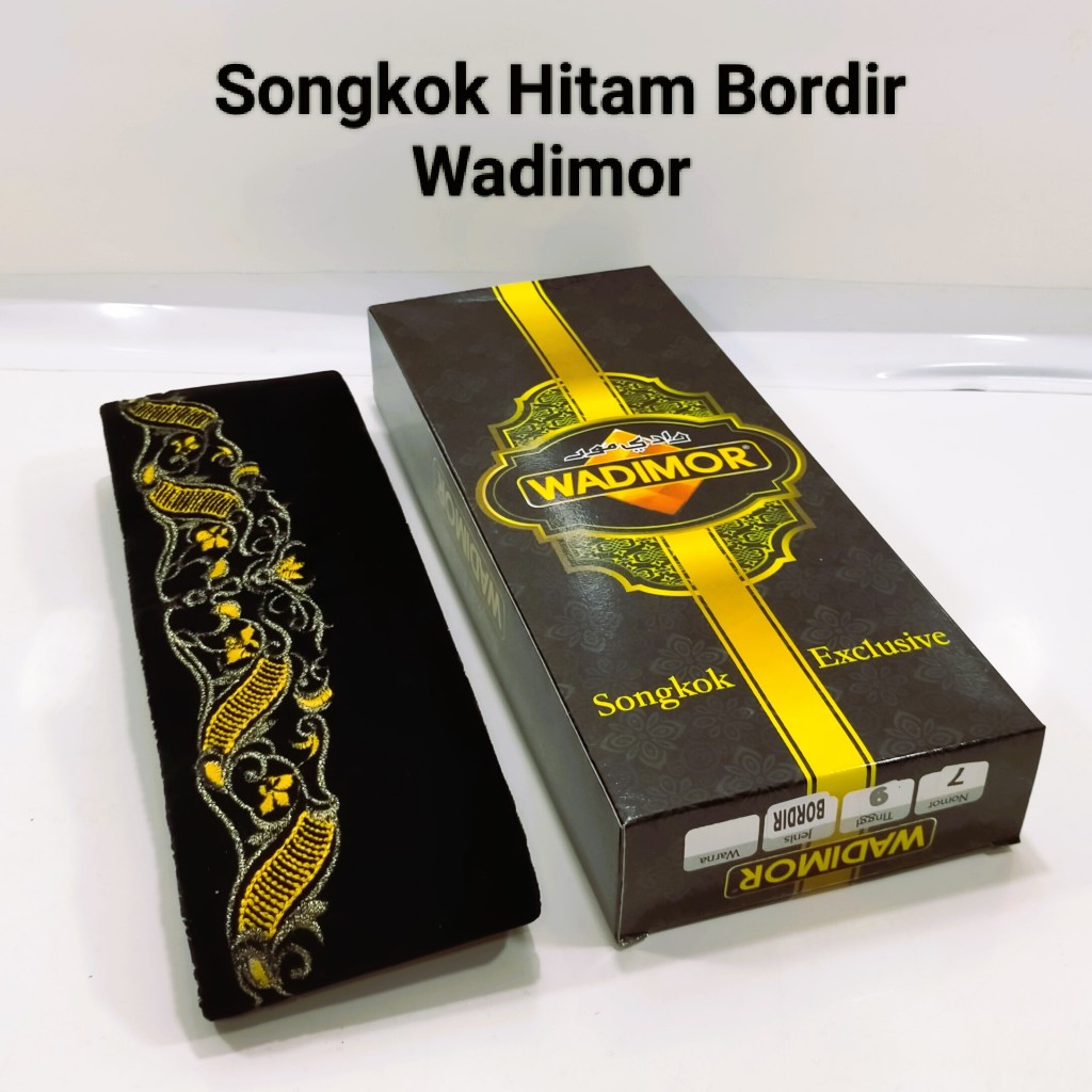 Peci Songkok Hitam Bordir Ac Wadimor Original