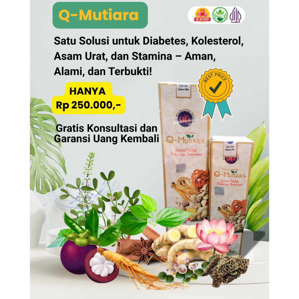 Obat herbal cair 4in1 untuk bantu atasi diabetes, kolesterol, asam urat & tingkatkan vitalitas. Deng