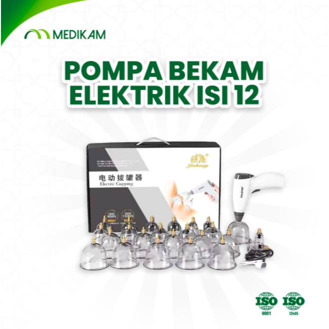 *Ready Stock* Pompa Bekam Electrik  (12pcs cup Set) Hijamah Pompa bekam elektrik dengan 12 kop bekam