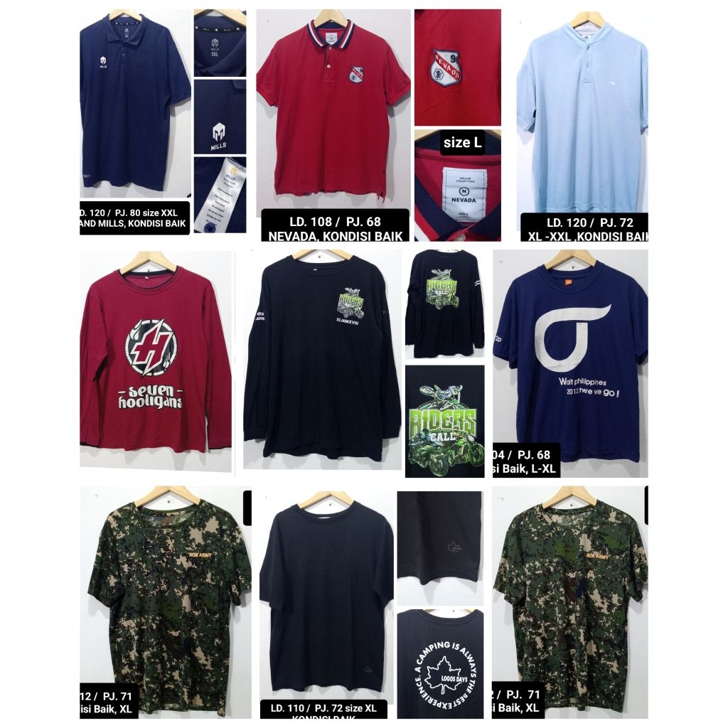 KAOS PRIA PRELOVED KAOS OBLONG PRIA