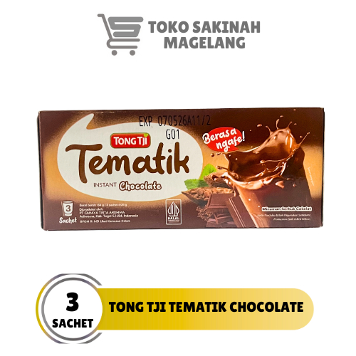 

Tong Tji Tematik Instan Chocolate isi 3 Sachet/ Tongji Tematik Chocolate/ Tematik Coklat/ Teh Tematik/ Teh Tongji Instan/ Minuman Bubuk Instan Coklat Teh/ Minuman Serbuk Cokelat