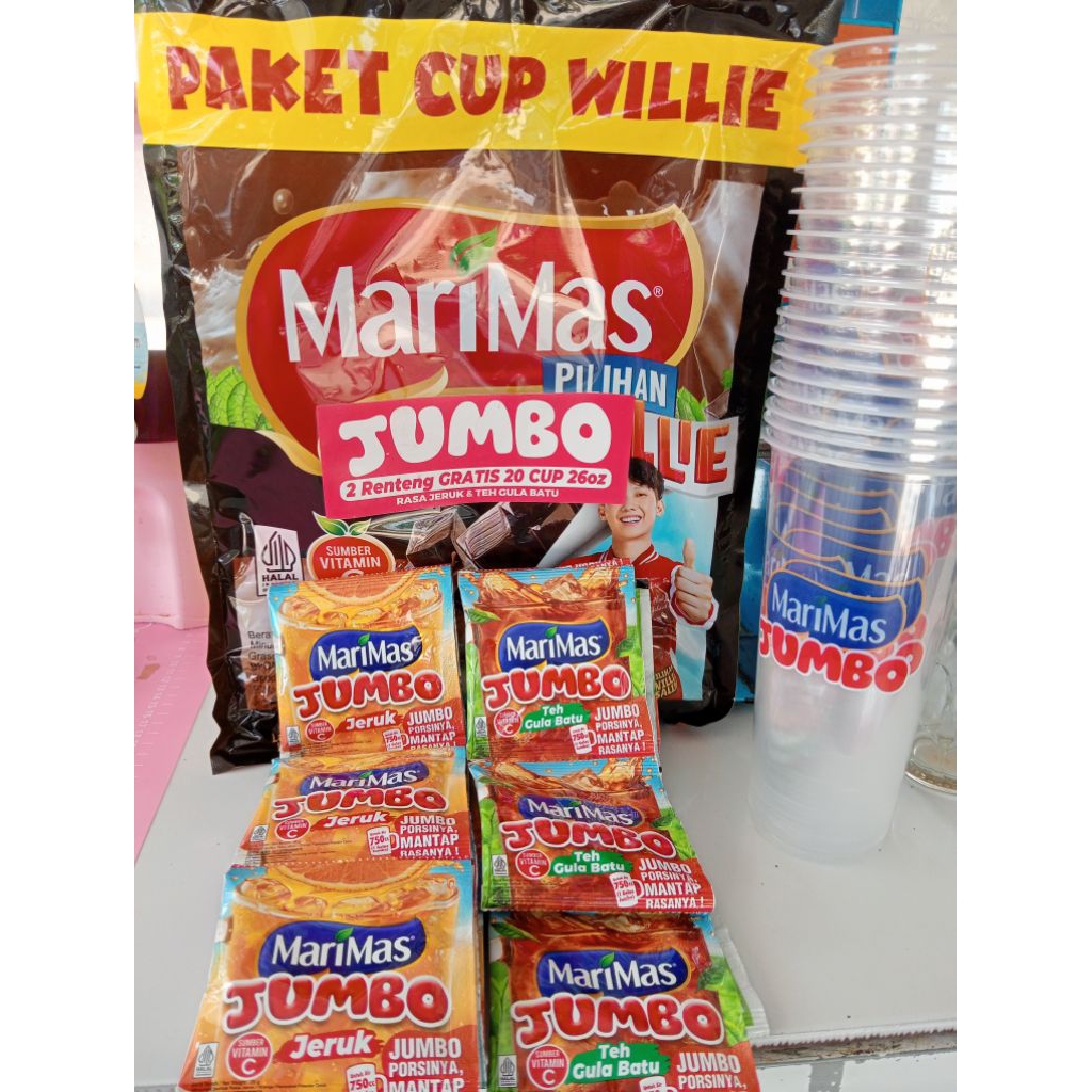 

Marimas Jumbo 1 Renceng isi 20 free cup