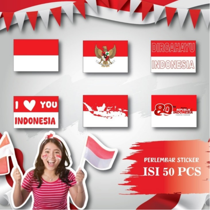 

Stiker Pipi Merah Putih INDONESIA // Stiker Pipi Hut RI 79 Murah