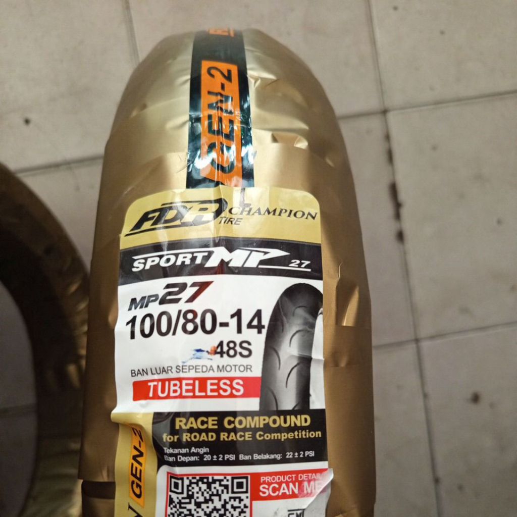 ban fdr mp27 ring 14 ukuran 100-80/14 soft compound