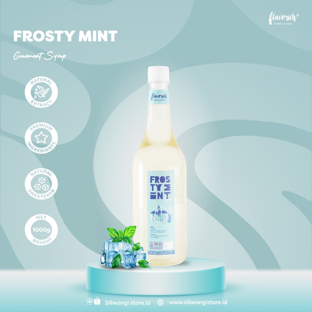 

Flavorich Frosty Mint Gourmet Syrup 1000 ml - Sirup Rasa Frosty Mint