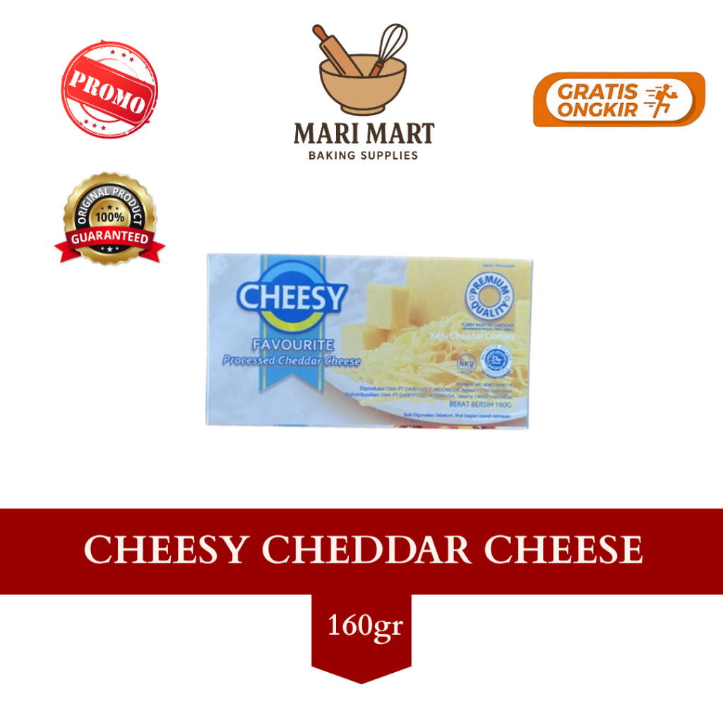 

Cheesy Cheddar Cheese / Keju Cheddar Parut 160gr
