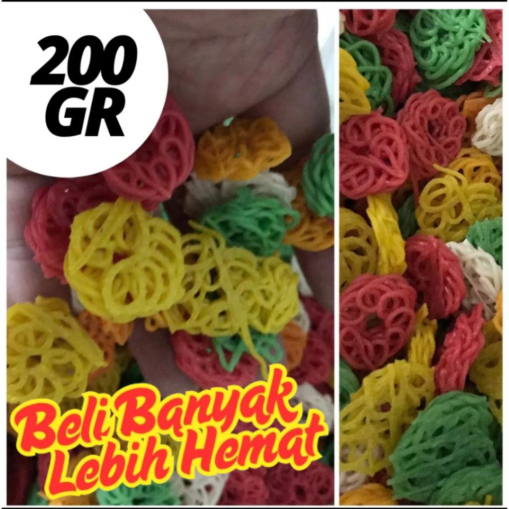 

KERUPUK SEBLAK MENTAH / KRUPUK KERING / ANEKA KERUPUK / ANEKA KERIPIK BAWANG 200gr MAWAR WARNA