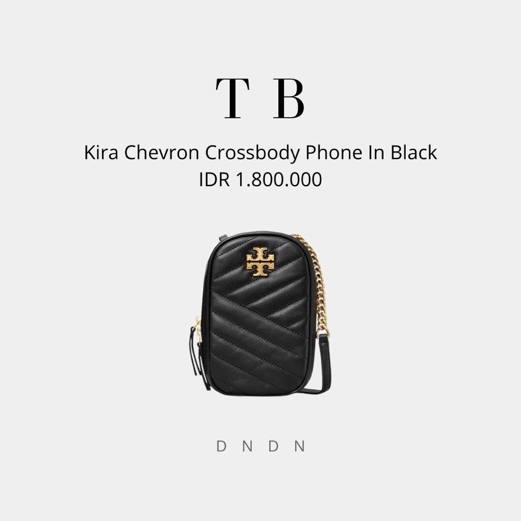 Kira Chevron Crossbody Phone In Black