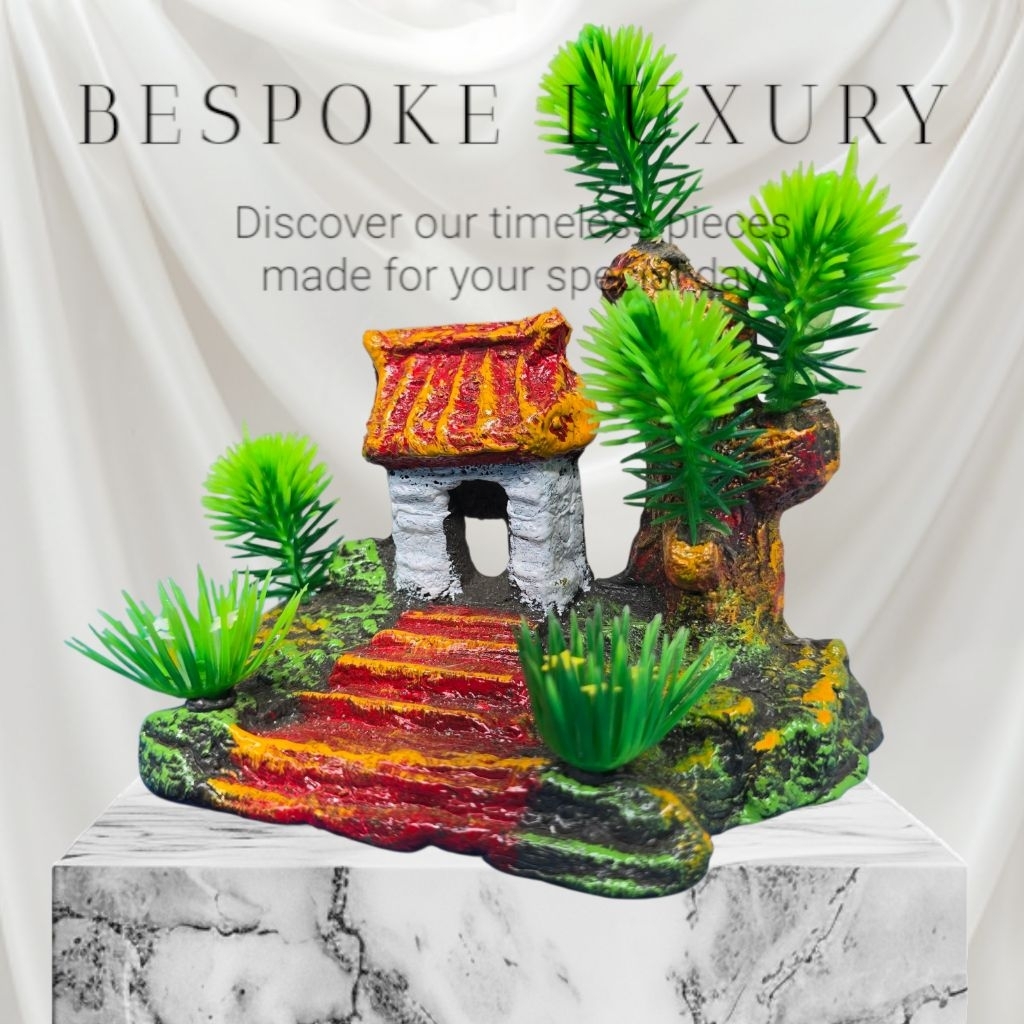 Hiasan aquarium rumah pohon/ornamen aquarium rumah pohon