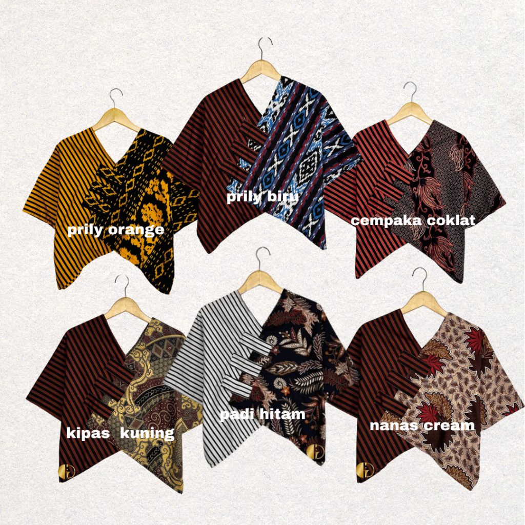 Outer Batik Tenun Wanita Crop Top Etnik - Baju Atasan Batik Wanita Modern Lengan Pendek Motif Lurik 