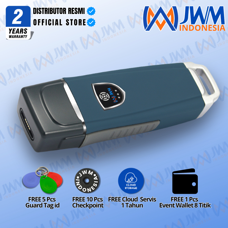 JWM Guard Tour System Wm-5000v5 Alat Patroli Security Lengkap 10/5 + Event Wallet 8 Titik