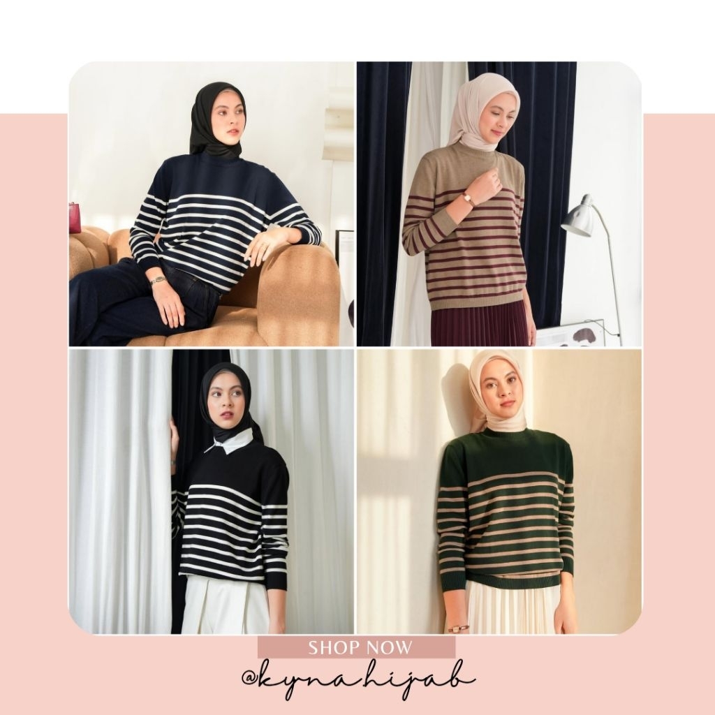 COTTON STRIPE KNITWEAR COTTON STRIPES  CARDY dan SWEATER  KNIT Heaven Lights