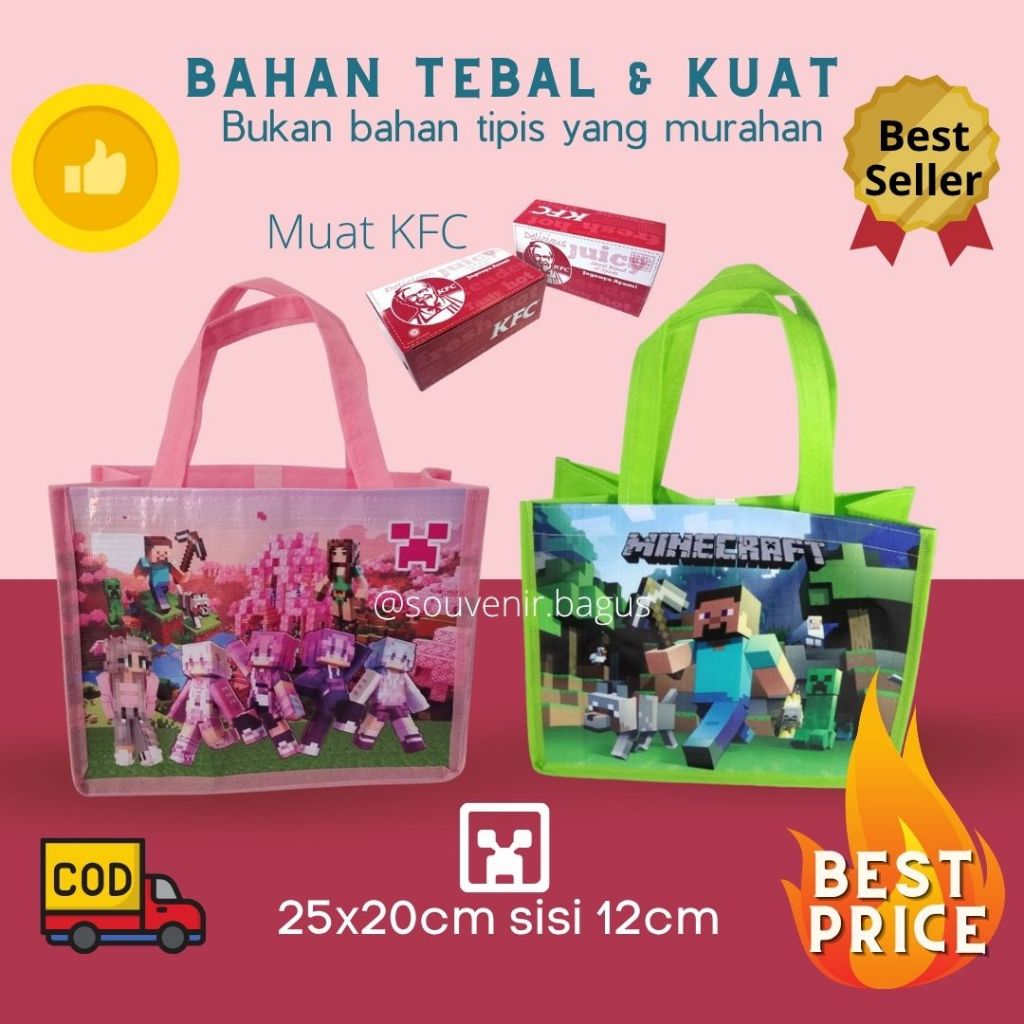 

Tas Ultah Minecraft Terlaris Tas Souvenir Ulang Tahun Mainkraf Goodie Bag Mine craft roblox Murah