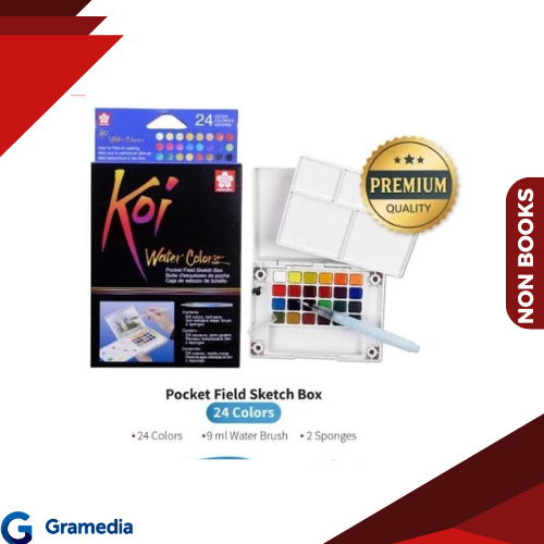 

Gramedia Medan -Artemedia Sakura Koi Watercolor 24 Pocket Field Sketch Box