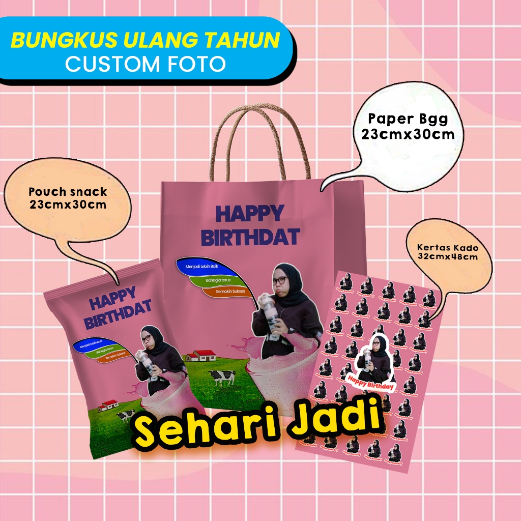 

PAKET Bungkus Kado I Paper bag, Pouch Snack dan Kertas Kado