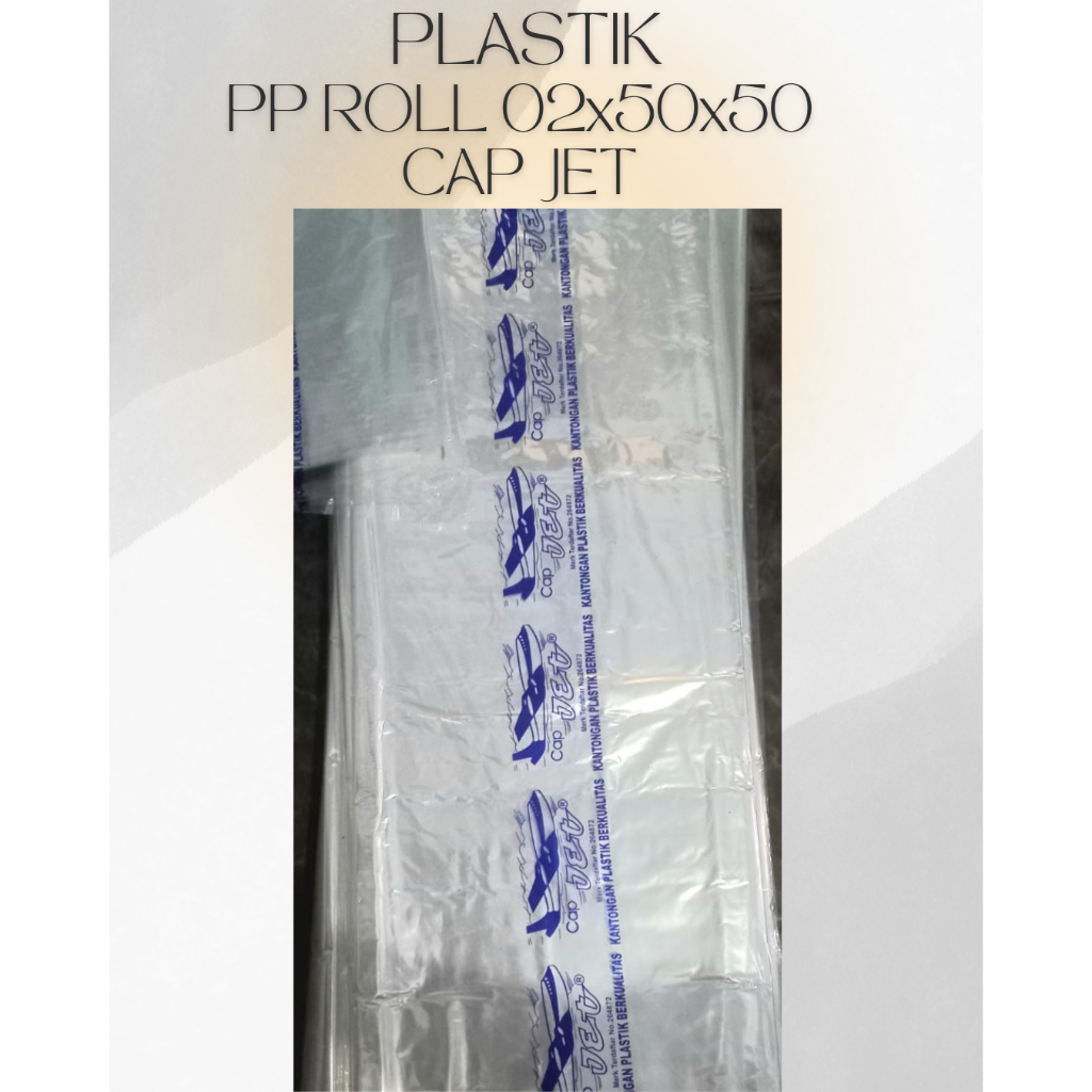 Plastik PP Roll Cap Jet 02 x 50cm x 50m Plastik Laundry / PP Rol Jet / Plastik Untuk Balon Udara