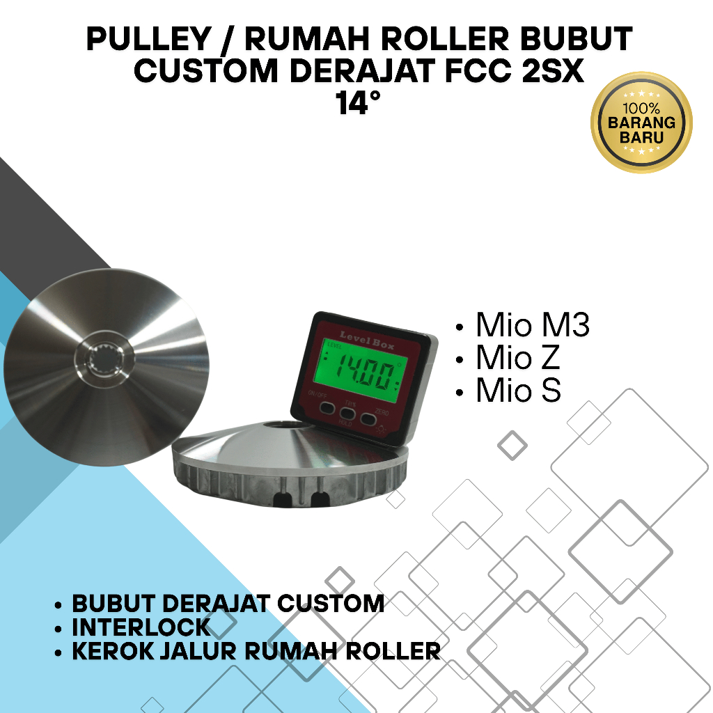 Pulley set/Rumah Roller Bubut Custom 2SX FCC Mio M3 Mio Z Mio S 13.5 13.8 14