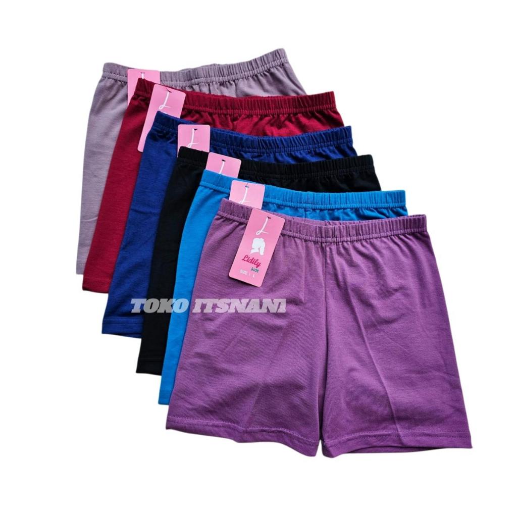 [ 6PCS ] Short Anak Perempuan Lydyly Kids LC 304 Bahan Katun | Celana Pendek Strit Anak