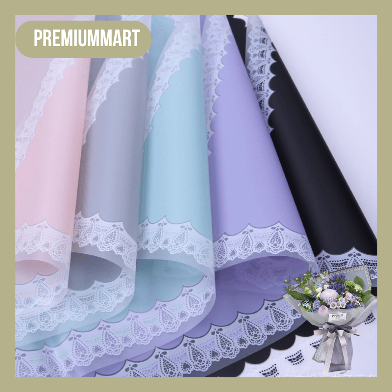 

20 LEMBAR Kertas Buket Bunga Flower Wrapping Paper Model Renda Lace Border Flofist Cellophane KB018