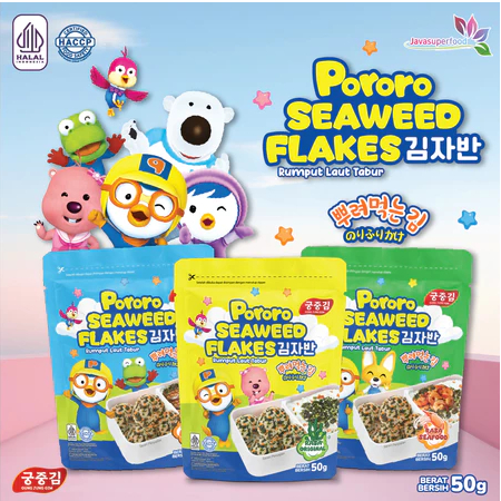 

(HALAL) PORORO SEAWEED FLAKES 1PCS / RUMPUT LAUT KERING TABUR / DRIED SEAWEED FLAKES / RUMPUT LAUT TABUR 50G