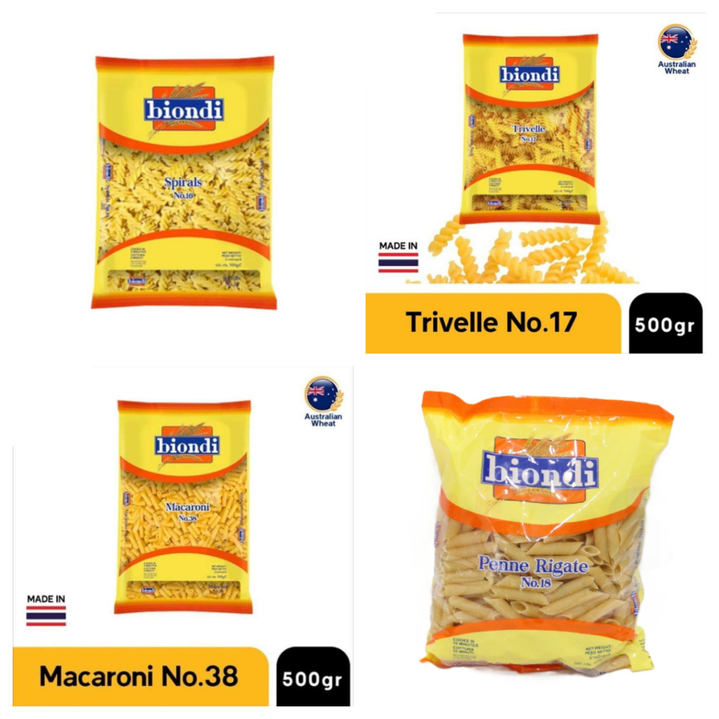 

[oddsolshop] pekanbaru/Biondi Pasta 500GR Macaroni Penne Rigate Spirals Trivelle Makaroni Spiral