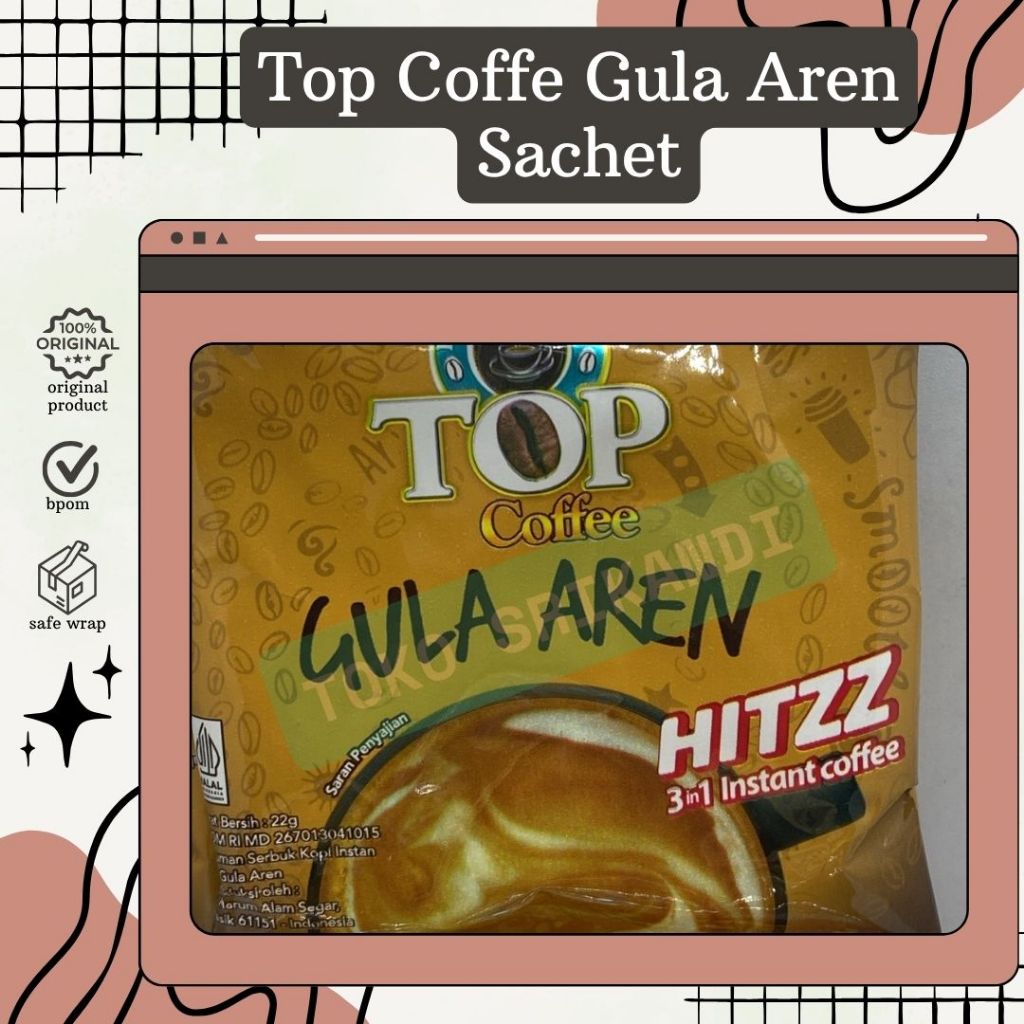 

Kopi Top Coffe Gula Aren 1 Renceng / 1 sachet / Top Kopi
