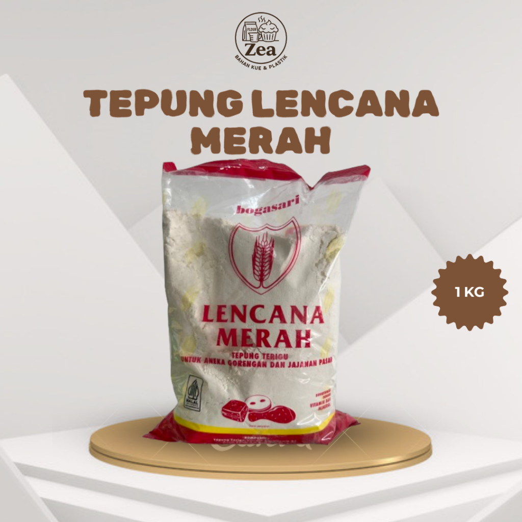 

Tepung Terigu Bogasari Lencana Merah 1kg / Tepung Bogasari Lencana Merah